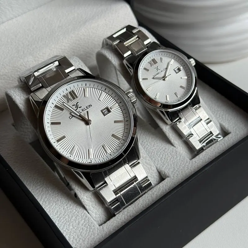Daniel Klein White Dial Casual Couple Set- DK.1.13839-1